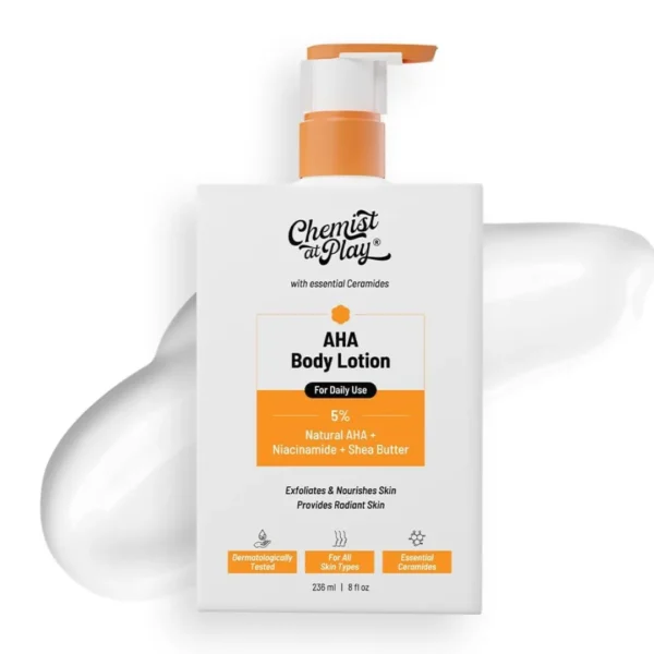 Chemist at Play AHA Body Lotion 5% – Natural AHA + Niacinamide + Shea Butter (236ml)